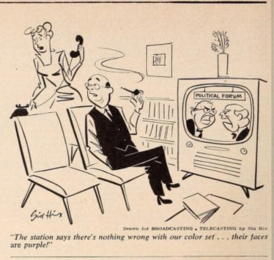 comic showing couple watching political news